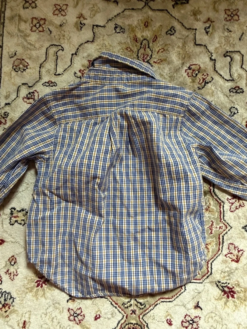 Gap 100% cotton button-down long sleeve kids, toddler shirt 3 years plaid preppy
